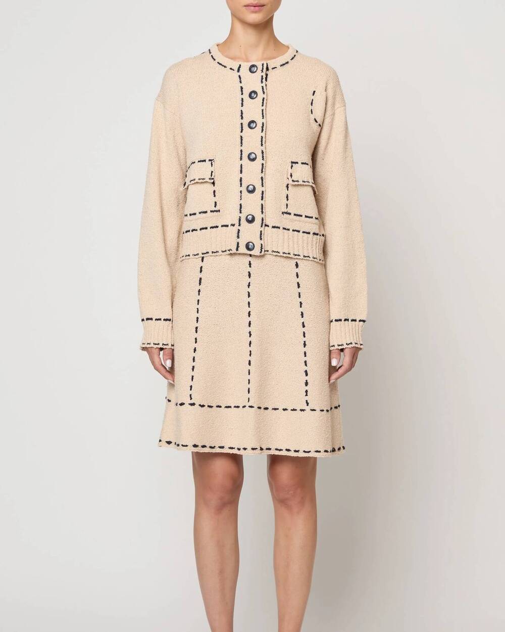 NEW ATELIER DELPHINE lottie cropped jacket in grain/navy